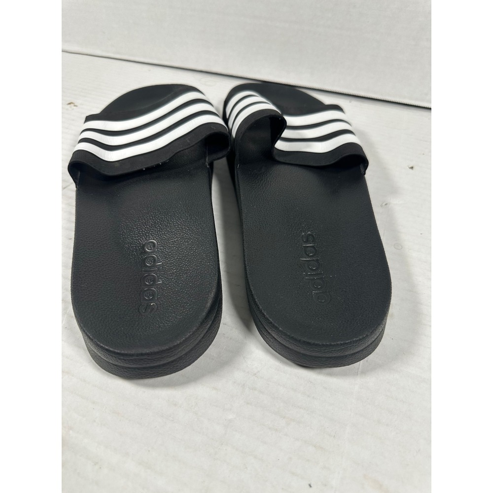 Adidas Adilette Shower Slides Mens 14 Black White GZ5922 Cloudfoam Sandals - Picture 6 of 11